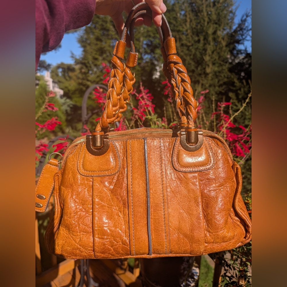 Chloe Heloise Lambskin leather Satchel With Braided Handles